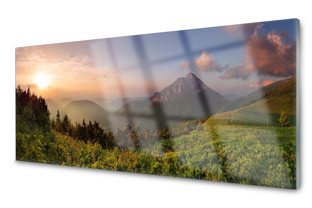 

Panel szklany do kuchni Góra Las 125x50