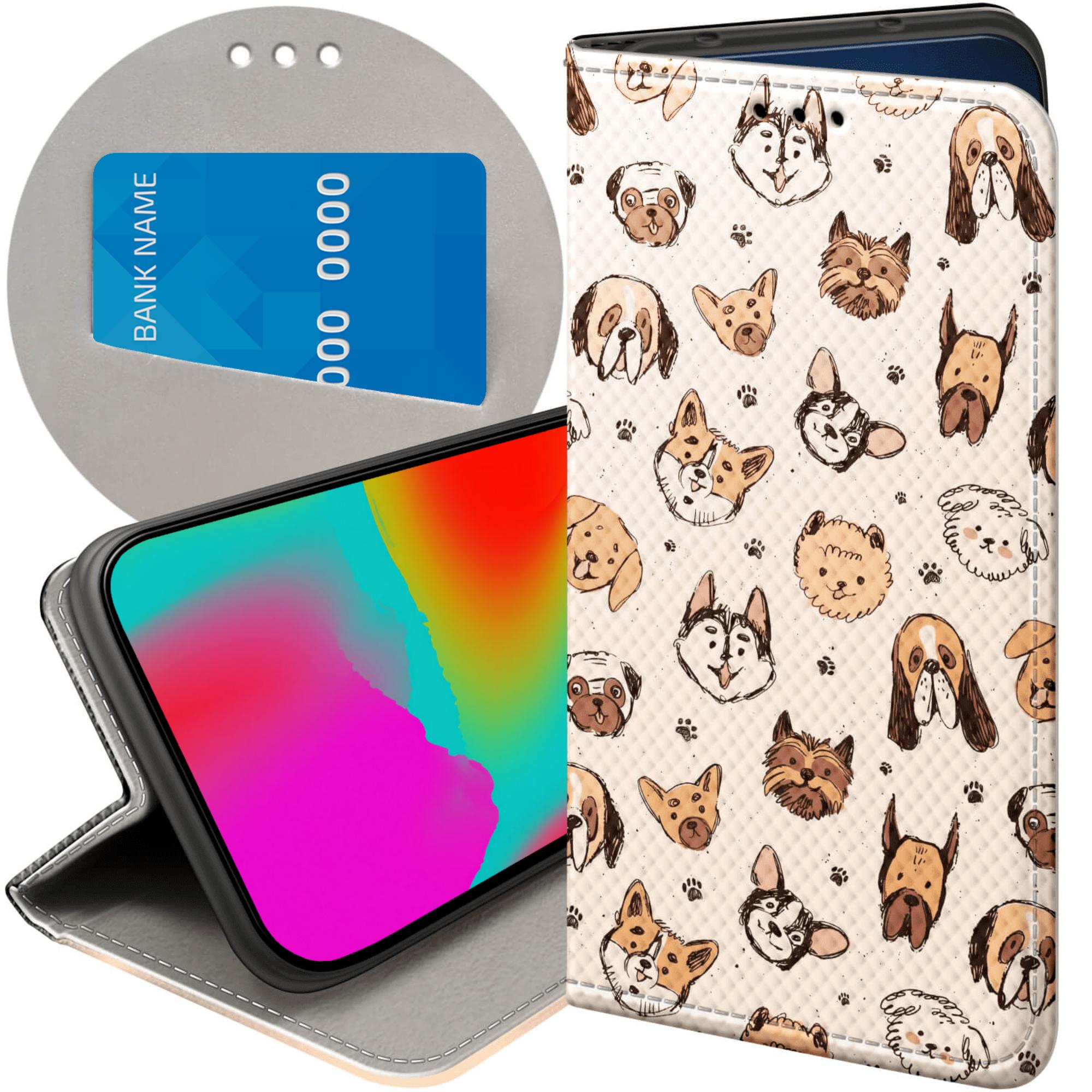Etui Z Klapką Do Motorola Moto G14 Psy Pieski Psiaki Futerał Case