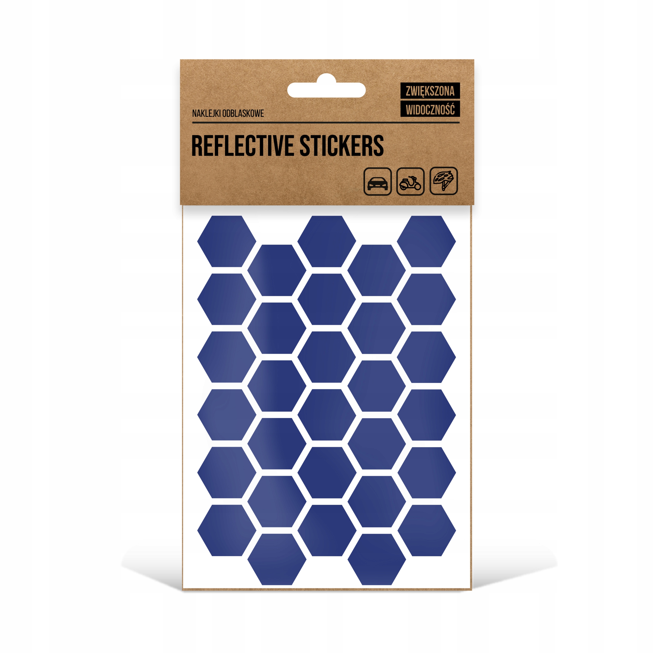 

Naklejki odblaskowe na samochód niebieskie hexagon