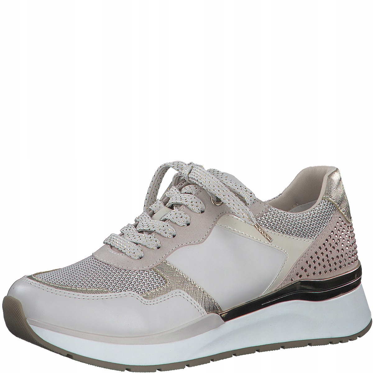 Dámské tenisky Marco Tozzi, béžové se zlatou nití, velikost 40