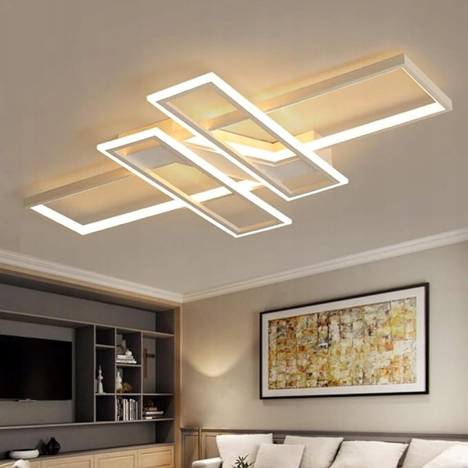Stropné Svietidlo Plafón Led Biely Moderný Stmievateľný Diaľkový Ovládač 45W 120CM