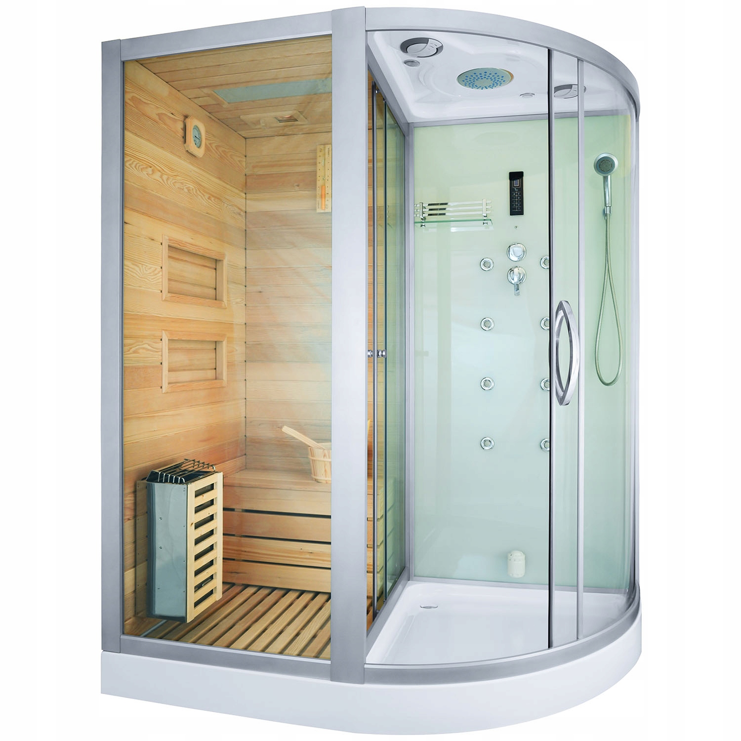 Kabina Prysznicowa Trio Sauna Sucha I Parowa Z Podwójnymi Drzwiami 180X110