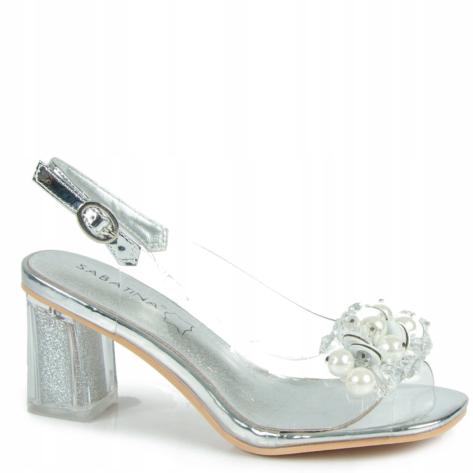Sabatina 985-3 Stříbrné vel. 38 Silikonové Gelové Sandály Transparentní Dárek