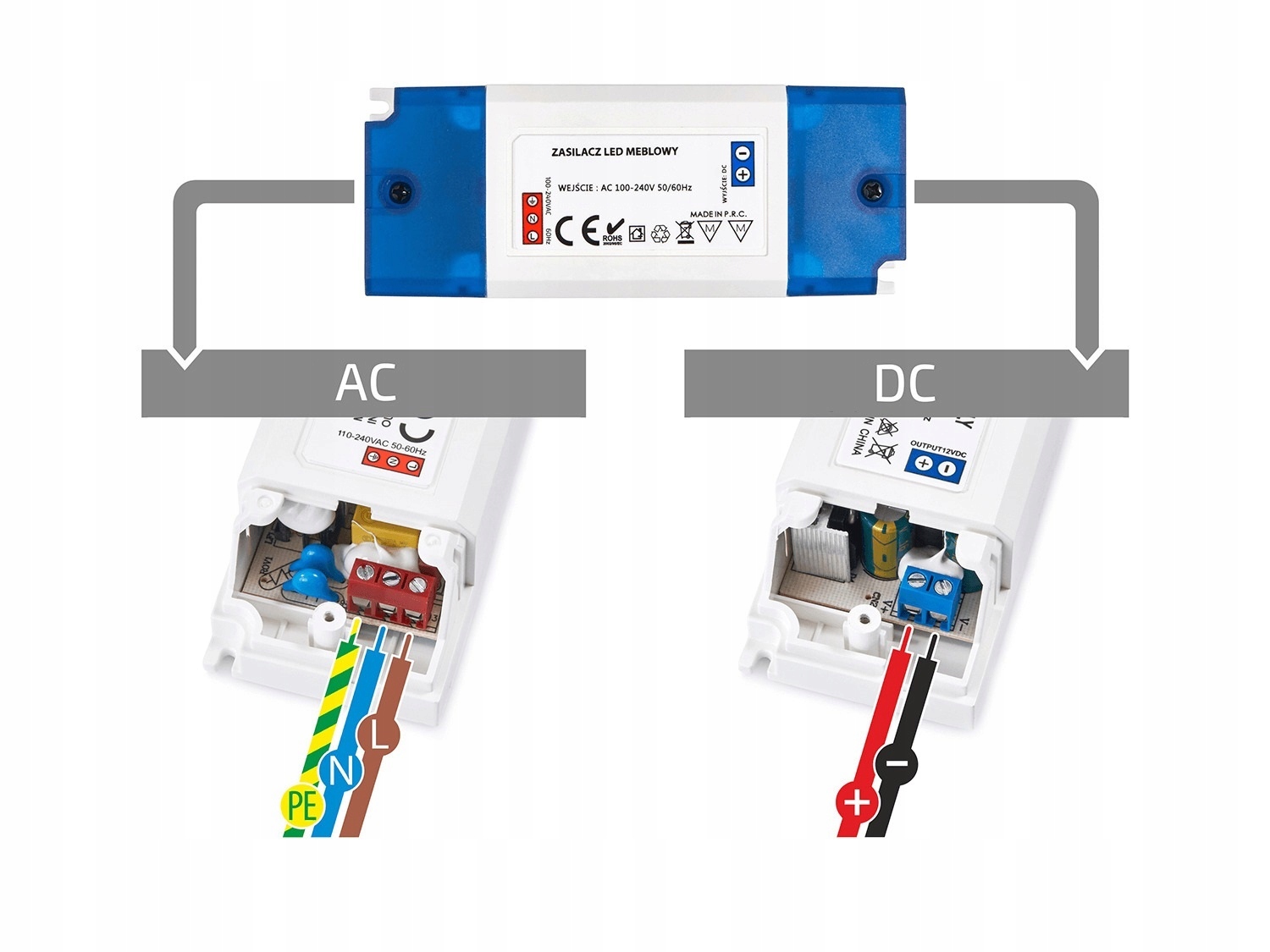 ZASILACZ MEBLOWY 12V 2A 24W DO TAŚM LED Marka Koloreno