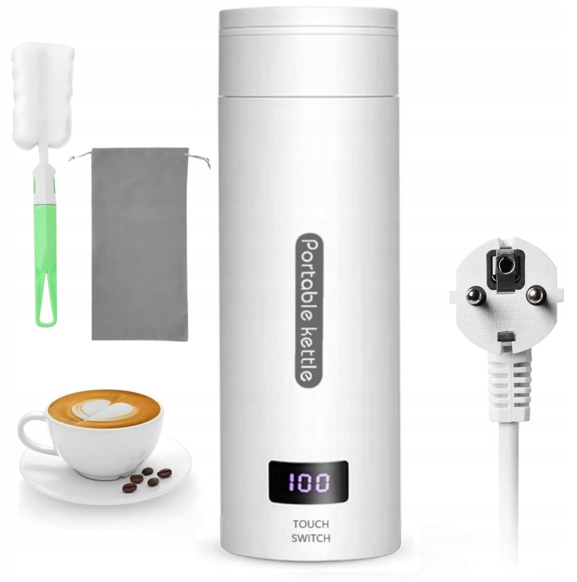 Malá turistická elektrická konvice bílá 0,5 l s regulací teploty