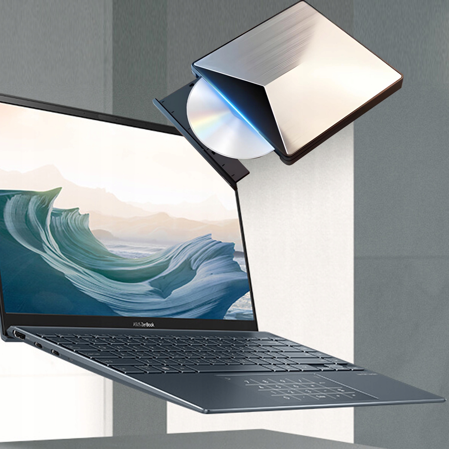 SZYBKI Napęd CD-R/DVD-ROM/RW zewnętrzny USB-C 3.0 nagrywarka ODTWARZACZ 2w1 Interfejs USB 3.0