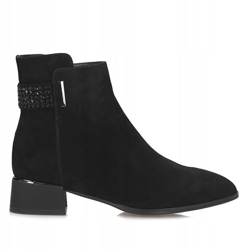 Elegantní semišové dámské kotníkové boty Loretta Vitale C9673 Black Seude