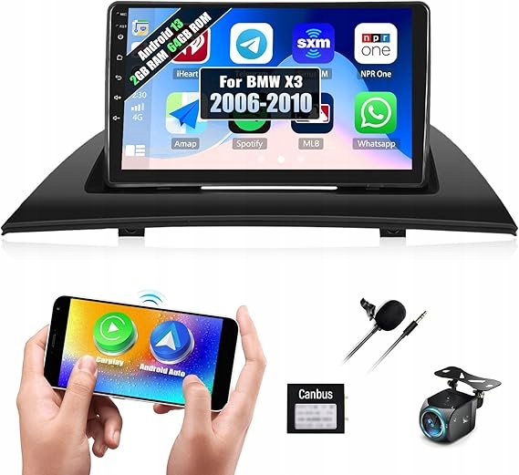 Autorádio Android 13 Bmw X3 2006-2010 2GB 64GB 2-DIN Couvací Kamera