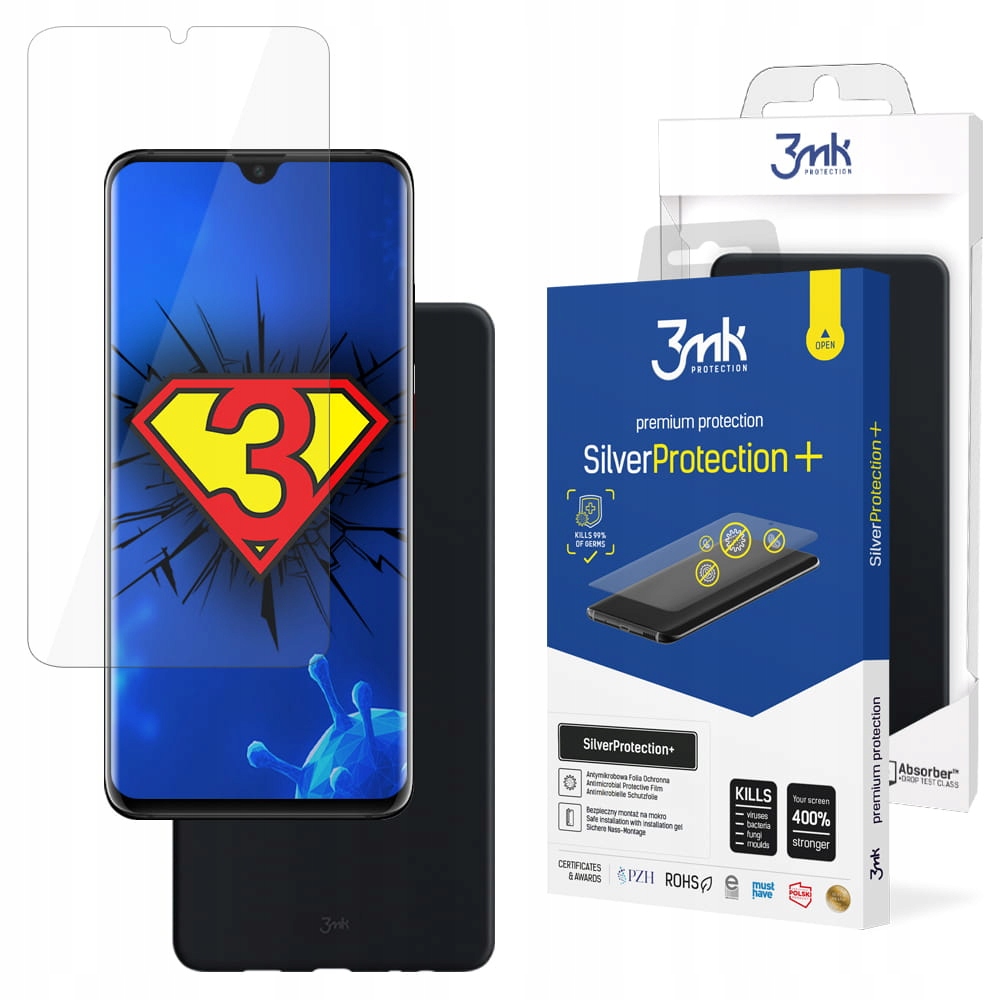 

Czarne odporne Etui + Folia do Huawei P30 Pro 3mk
