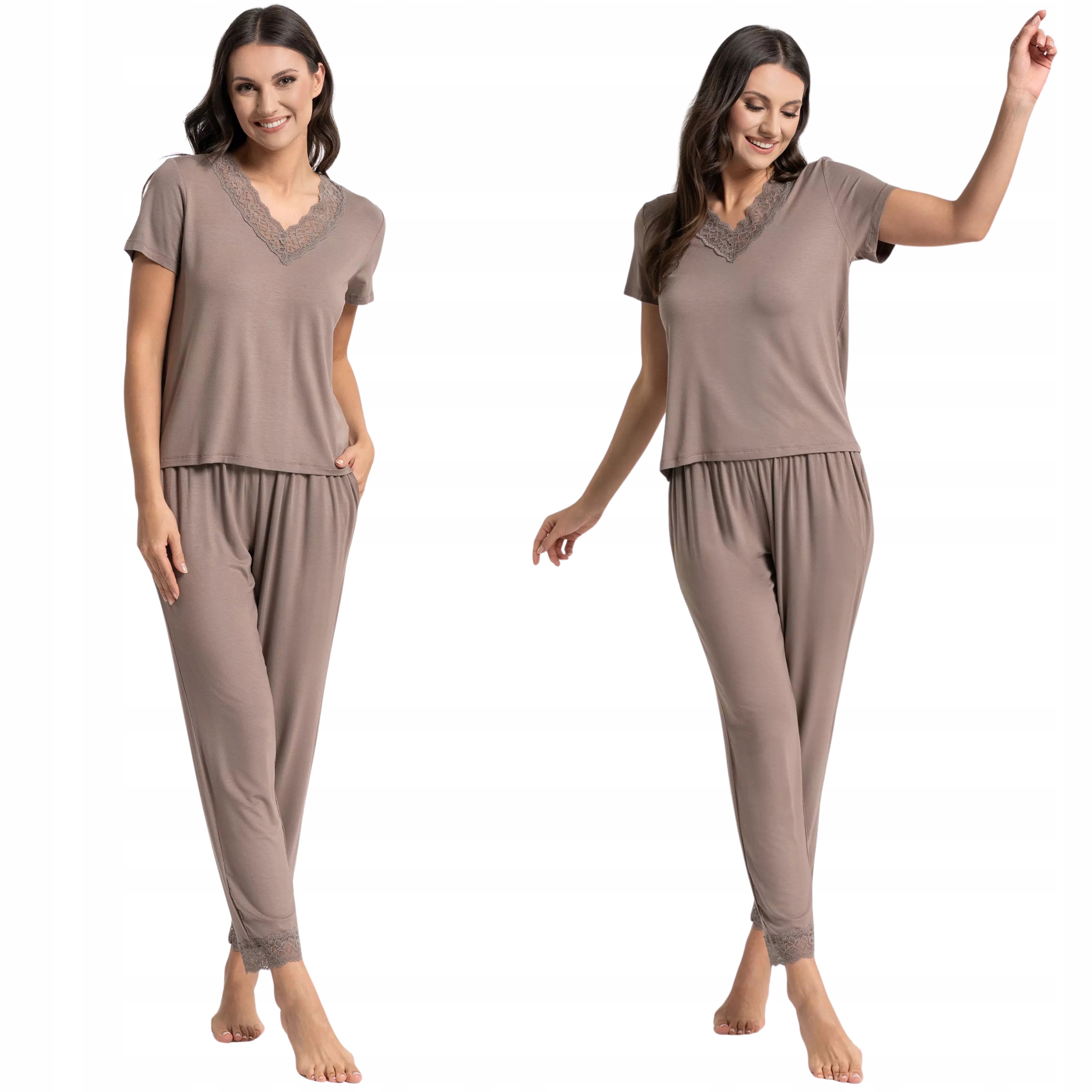 Piżama Damska Długa Wiskozowa Dwuczęściowa Komfortowa Moraj XL