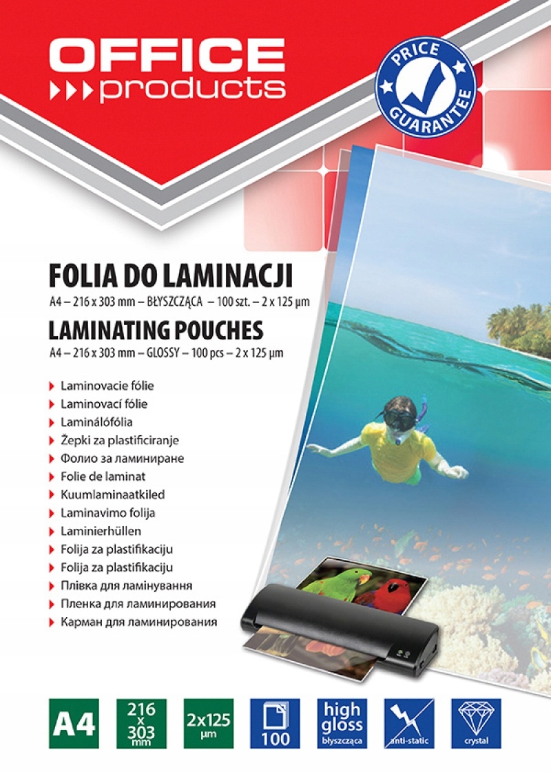 

Folia do laminowania A4 2x125mikr 100szt