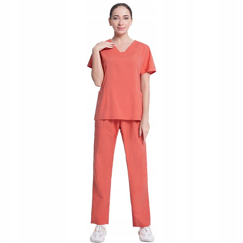 Komplet Medyczny Damski Scrub Uniform Model 42025 Koralowy Rozmiar XL