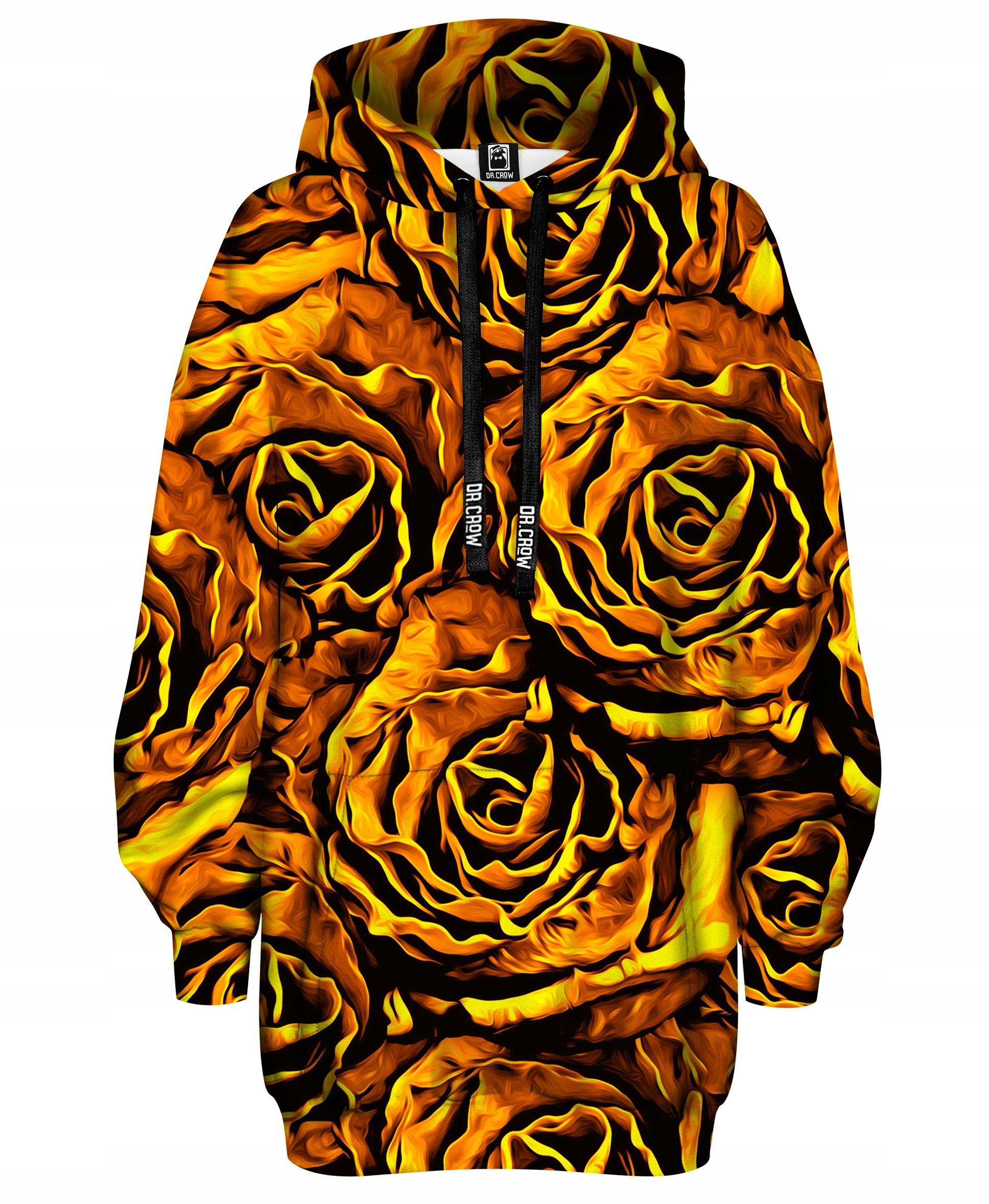 

Bluza Oversize Tunika Luźna Print Złote Róże M/L