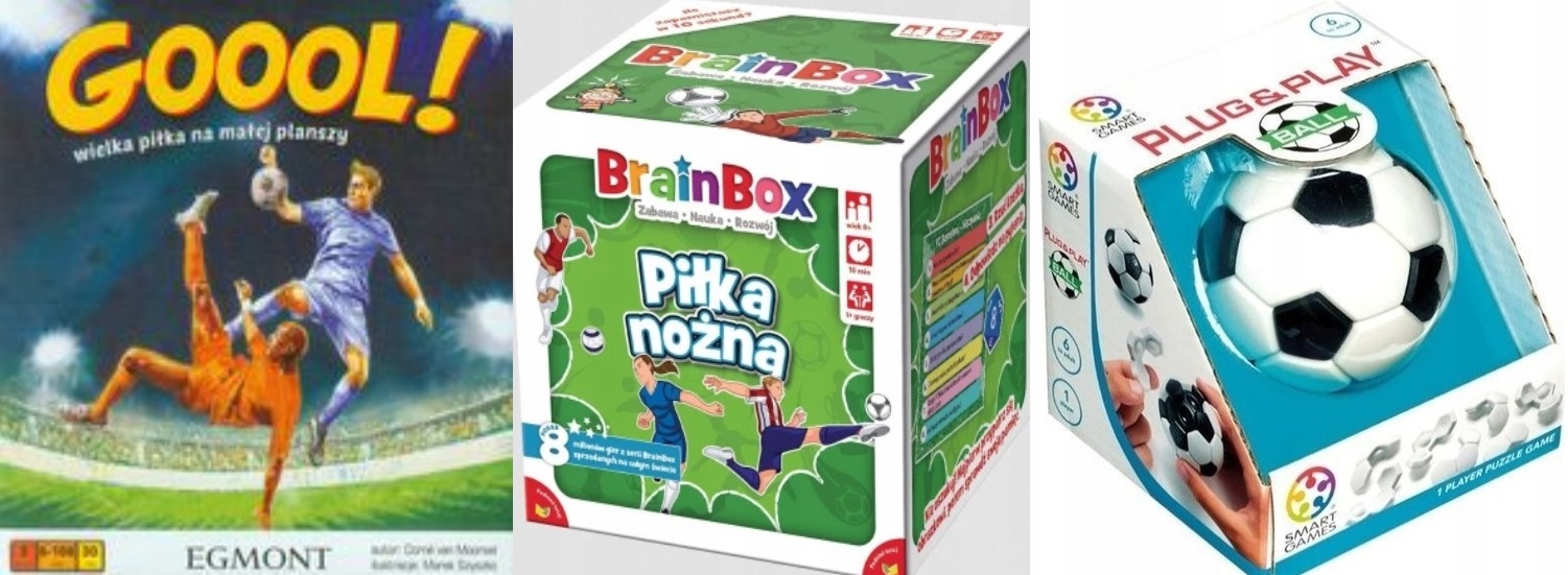 Goool! Gra + BrainBox Piłka nożna + Smart Games Plug & Play Ball () IUVI