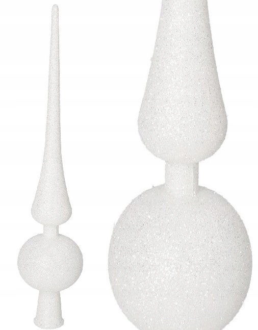 

Czubek Na Choinkę Biały Z Brokatem 28CM
