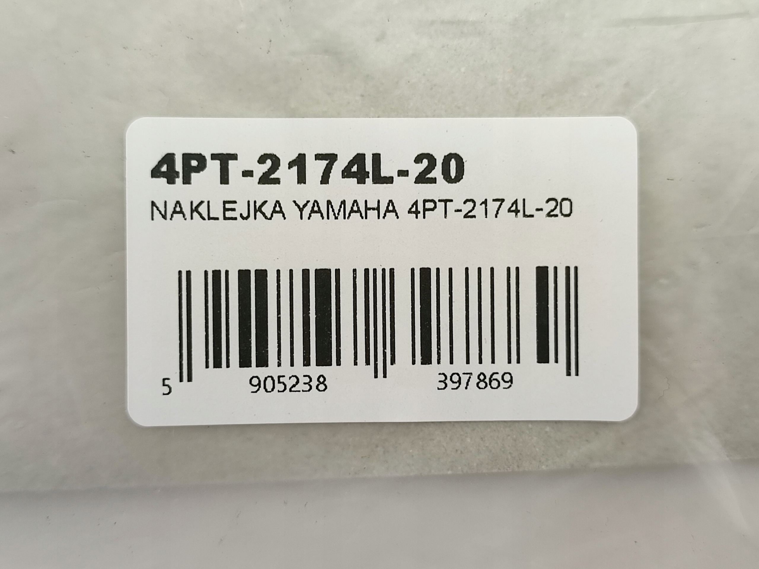 NAKLEJKA OSŁ. RAMY PRAWA YAMAHA XT 600 XT600E (4PT3) 1996 4PT-2174L-20 Numer katalogowy części 4PT-2174L-20