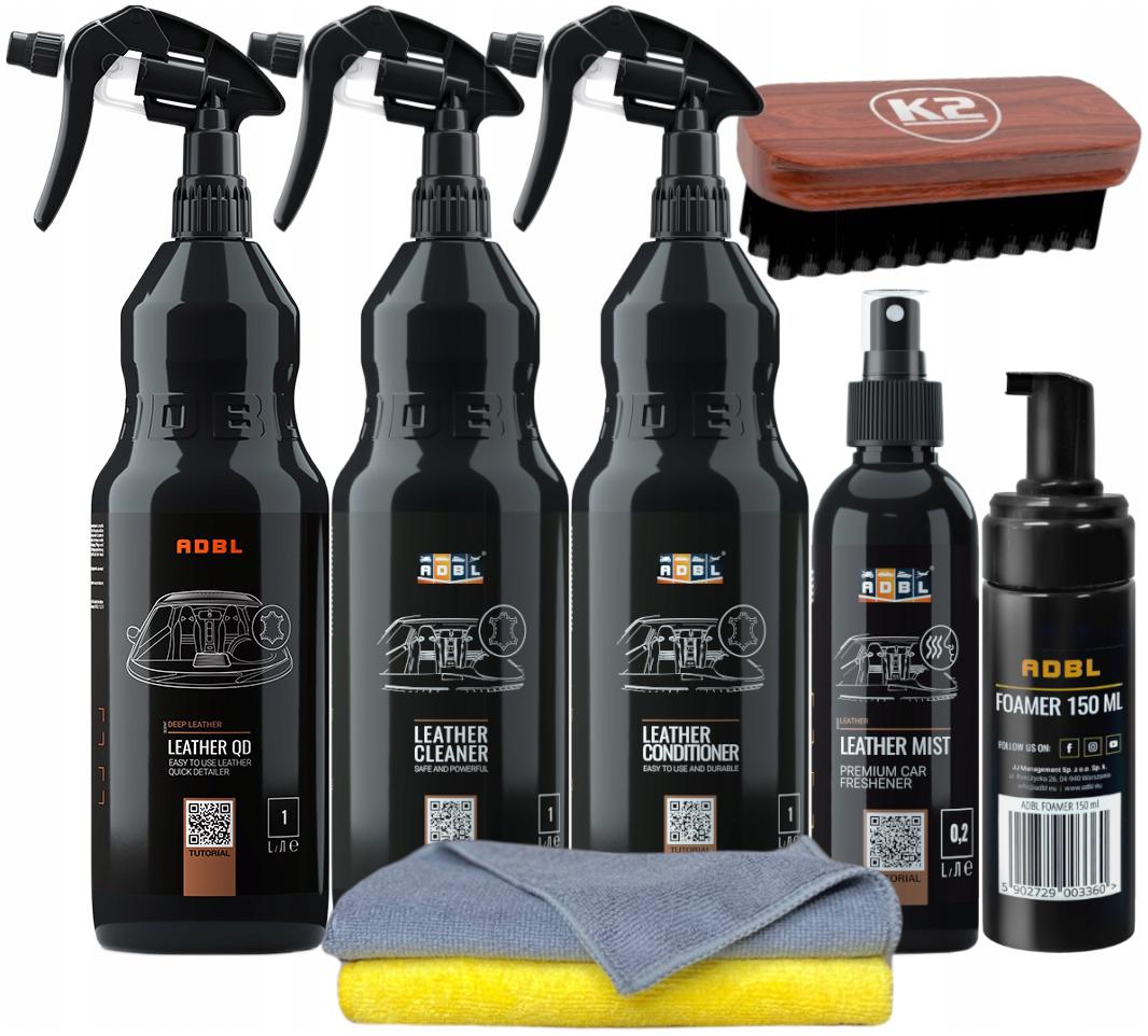 ADBL Zestaw Do Czyszczenia Pielęgnacji Skóry Tapicerki Skórzanej Leather 1L