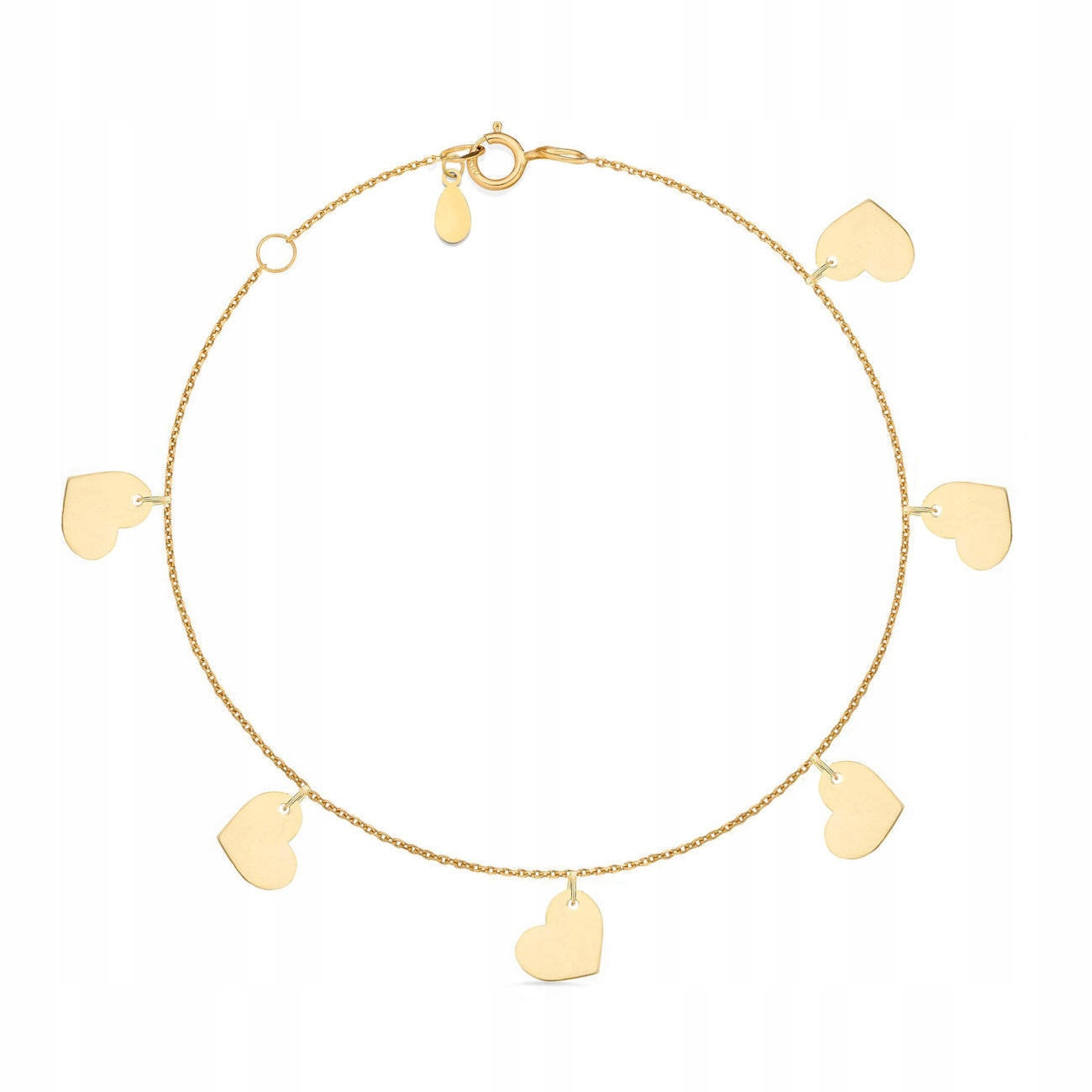 

Srebrna pozłacana bransoletka Choker 925 Serce