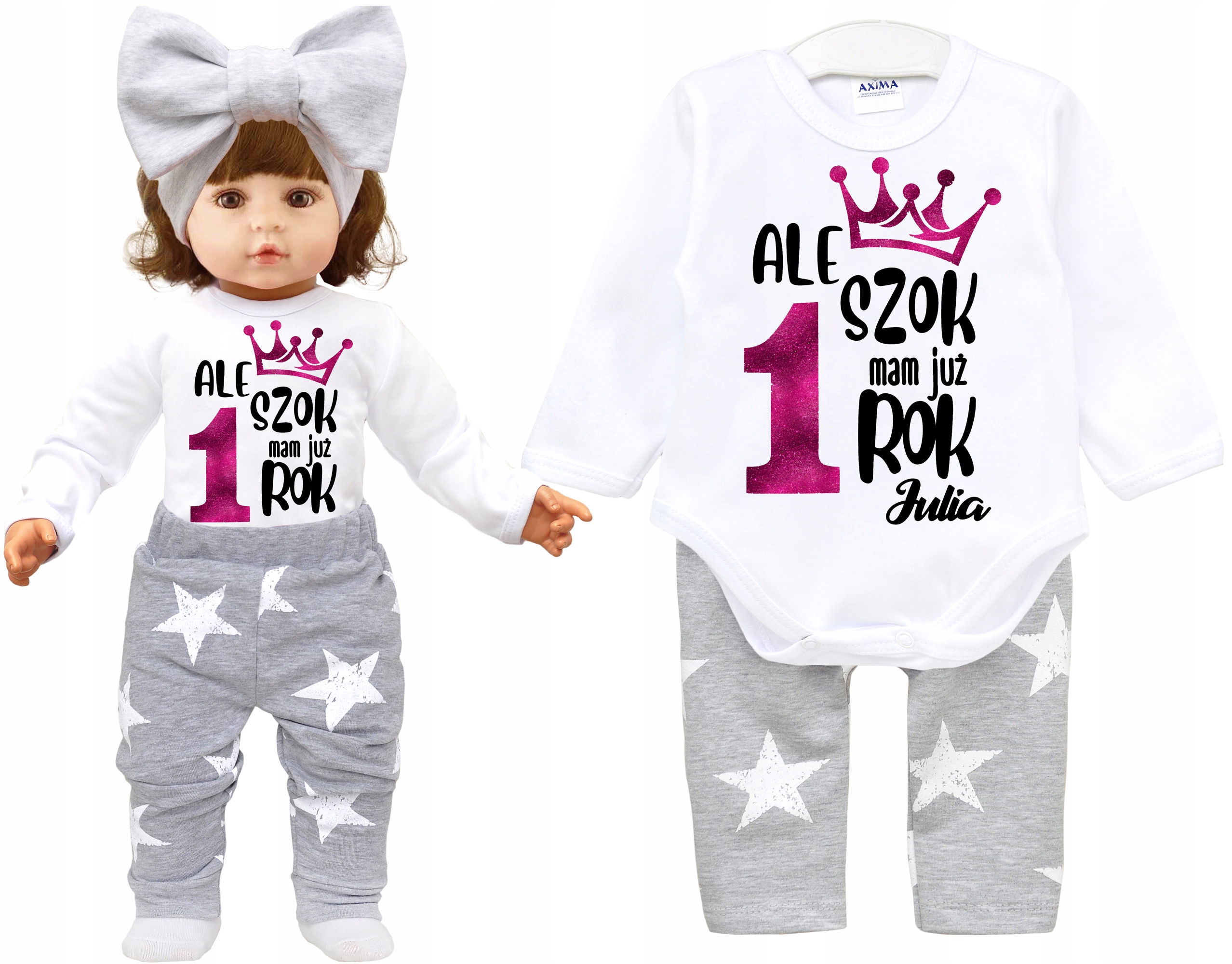 

Komplet urodziny Ale Szok Mam Już Rok Imię r 80