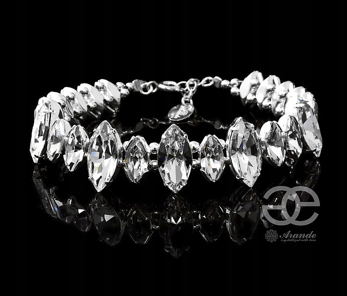 Svatební krystaly Krásný Náramek Crystal Stříbro