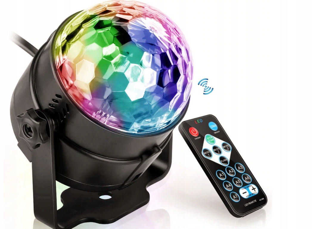 KULA DYSKOTEKOWA LED BALL DISCO LASER RGB + PILOT