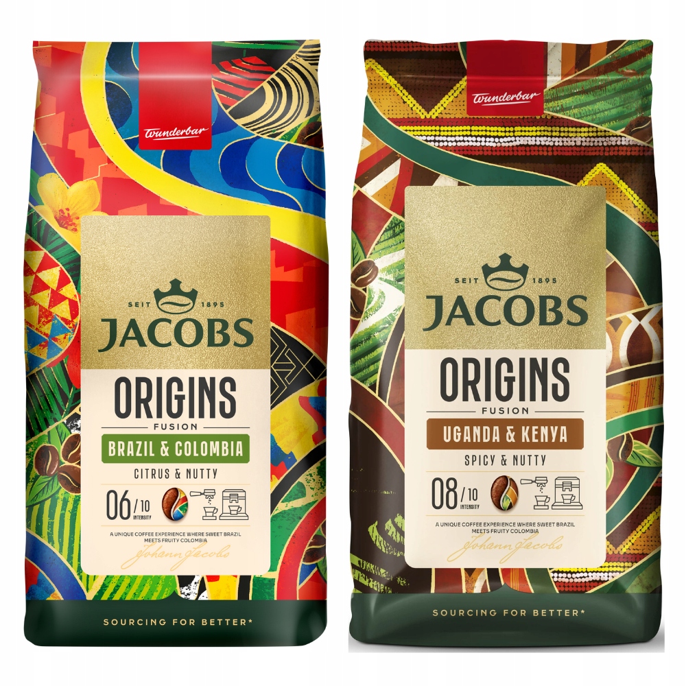 Kawa ziarnista mieszana Jacobs Origins Fusion Brazil & Colombia 1000 g
