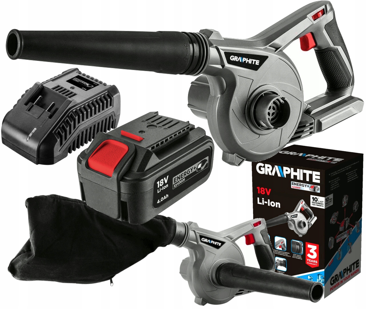 

Graphite Dmuchawa I Odkurzacz 2w1 4Ah18V 58GE118