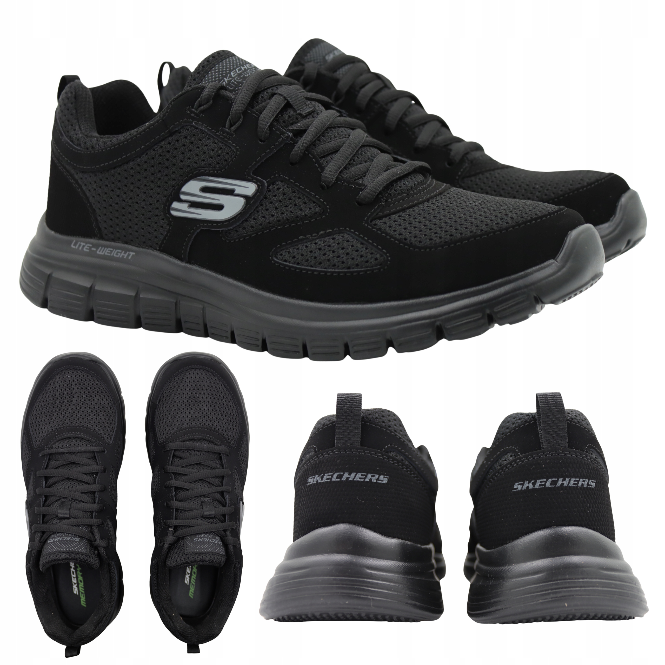 Pánské Sportovní Boty Černé Lehké A Pohodlné Skechers 52635/BBK vel. 48,5