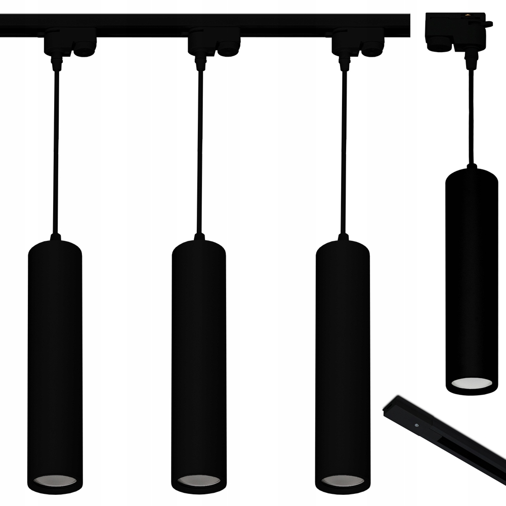 Reflektor szynowy jednofazowy ZWIS TUBA GU10 BLACK Zawiera baterie nie