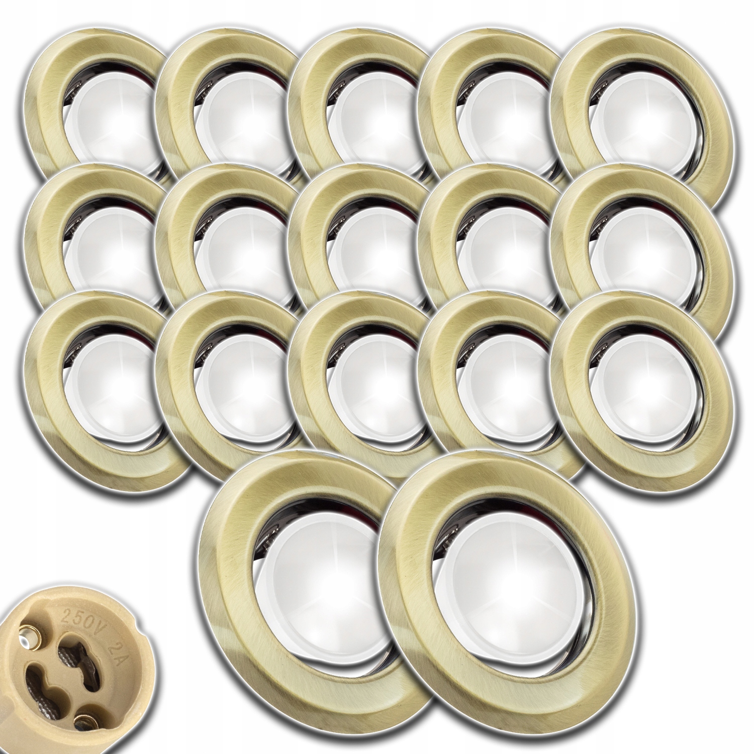 17x Osvětlovací Sada Rámeček Stropní S Žárovkou Nw 4000 K 1,5W