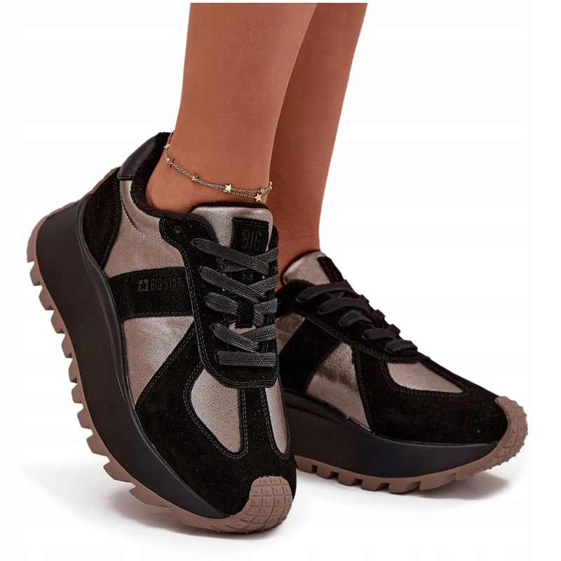 Dámské Zateplené Semišové Tenisky OO274A217 Hi-poly Systém Černé 36