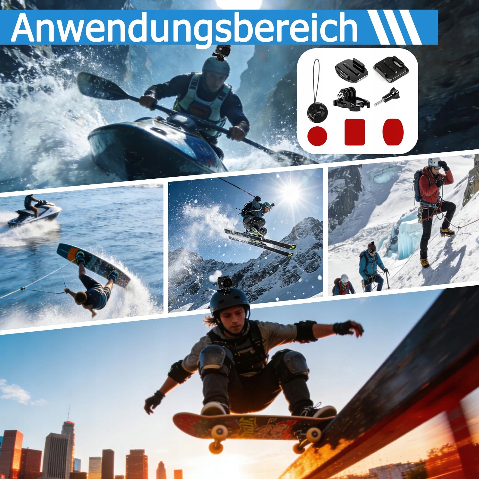 Zestaw 24 Uchwytów Samoprzylepnych Na Kask Do GoPro DJI Insta360 PDKKFF — miniatura 7