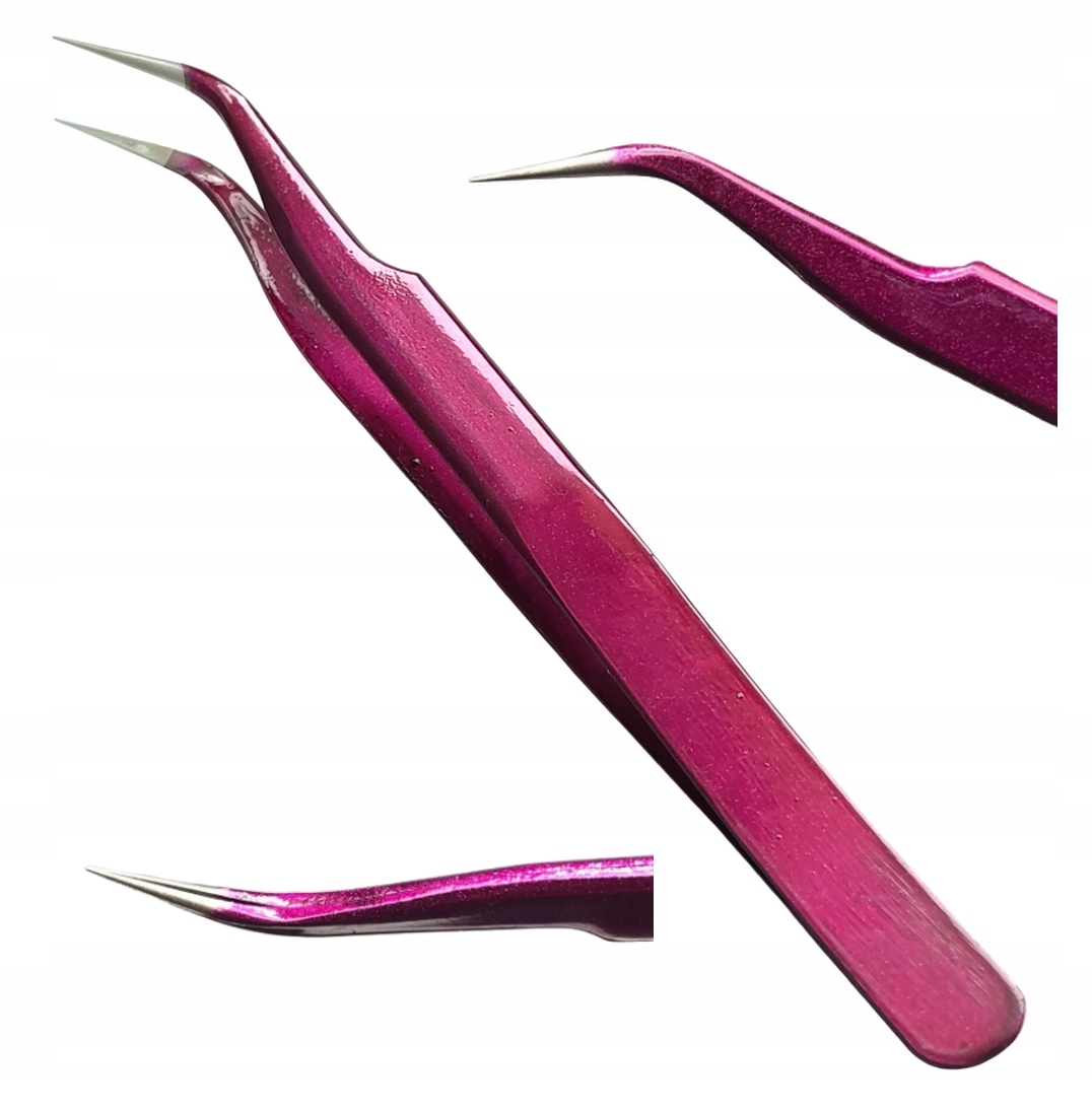 Pęnseta Pinceta Zagięta Rose do rzęs Lash-Cafe