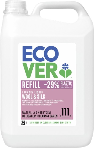 Ecover Wool & Silk Tekutý Prací Prostředek Na Vlnu A Hedvábí 111 Praní 5 L