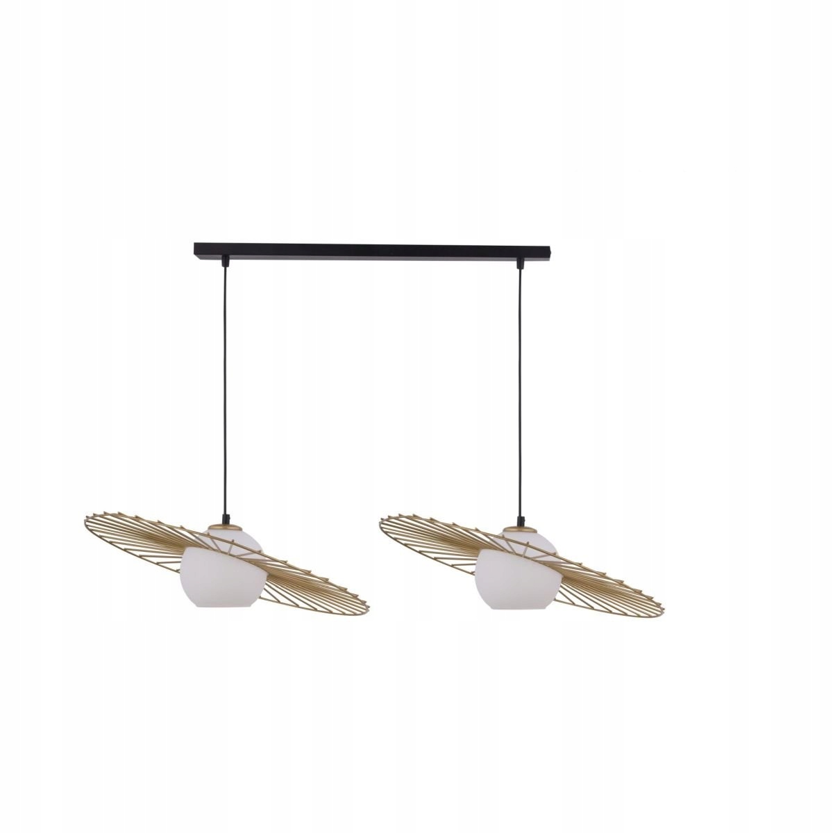 Zlatá drôtená závesná lampa so sklenenými tienidlami Sol 32039 Sigma Lighting