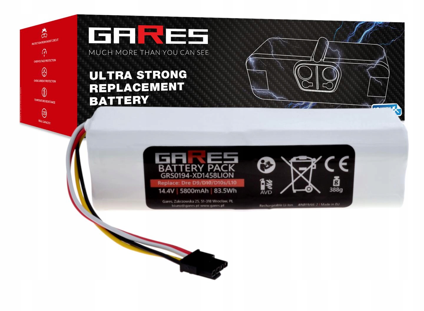 Akumulátor Gares pro Xiaomi Mi Robot Vacuum-Mop 2 Pro+ Plus 14,4V 7,0Ah