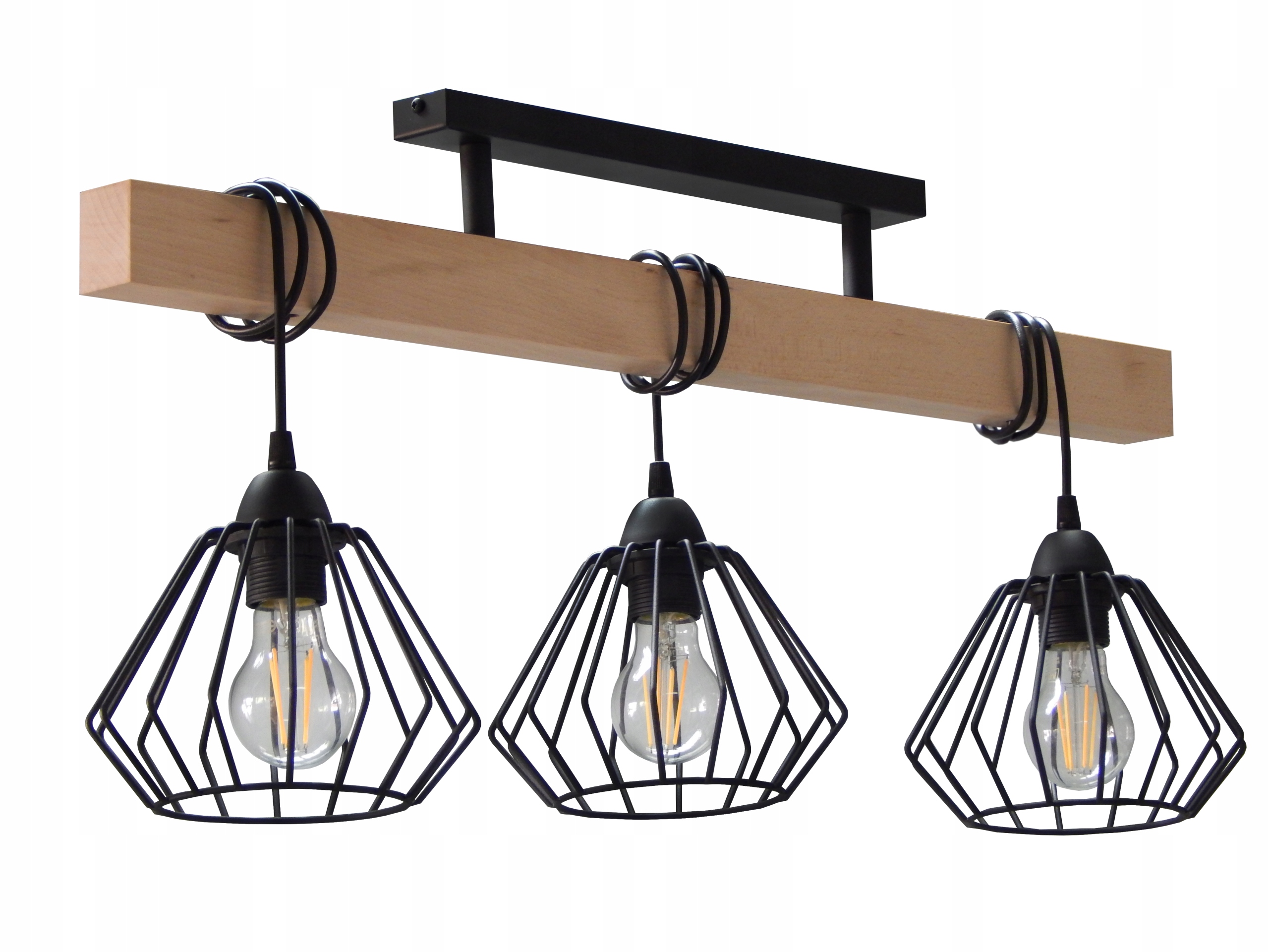 

Lampa Plafon/sufitowy 018-3PL Druciak Drewno Loft