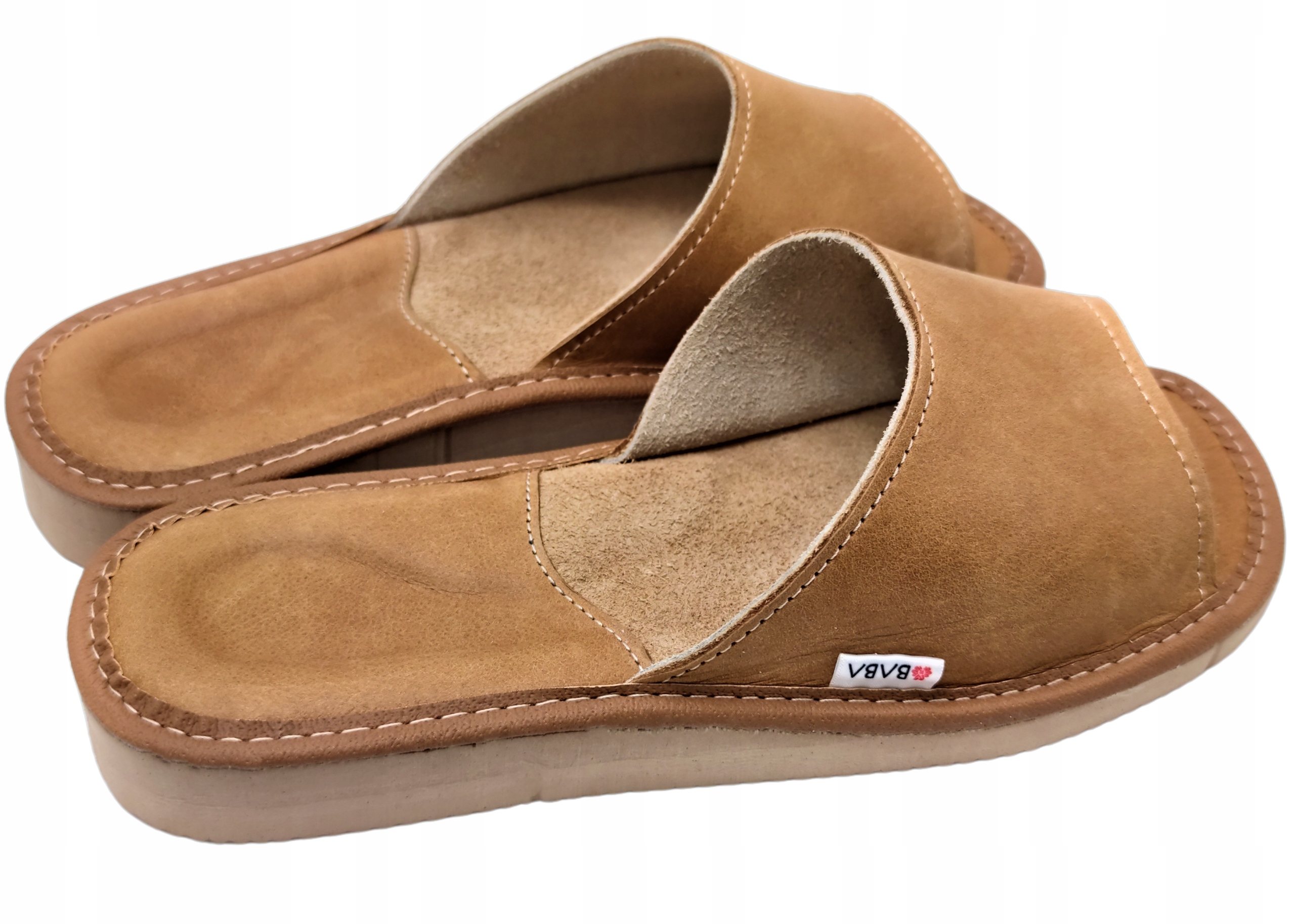 KAPCIE DAMSKIE SKÓRZANE PANTOFLE CIAPY LACZKI BRĄZ LEKKIE KLAPKI SKÓRA BABA Kod producenta skóra camel