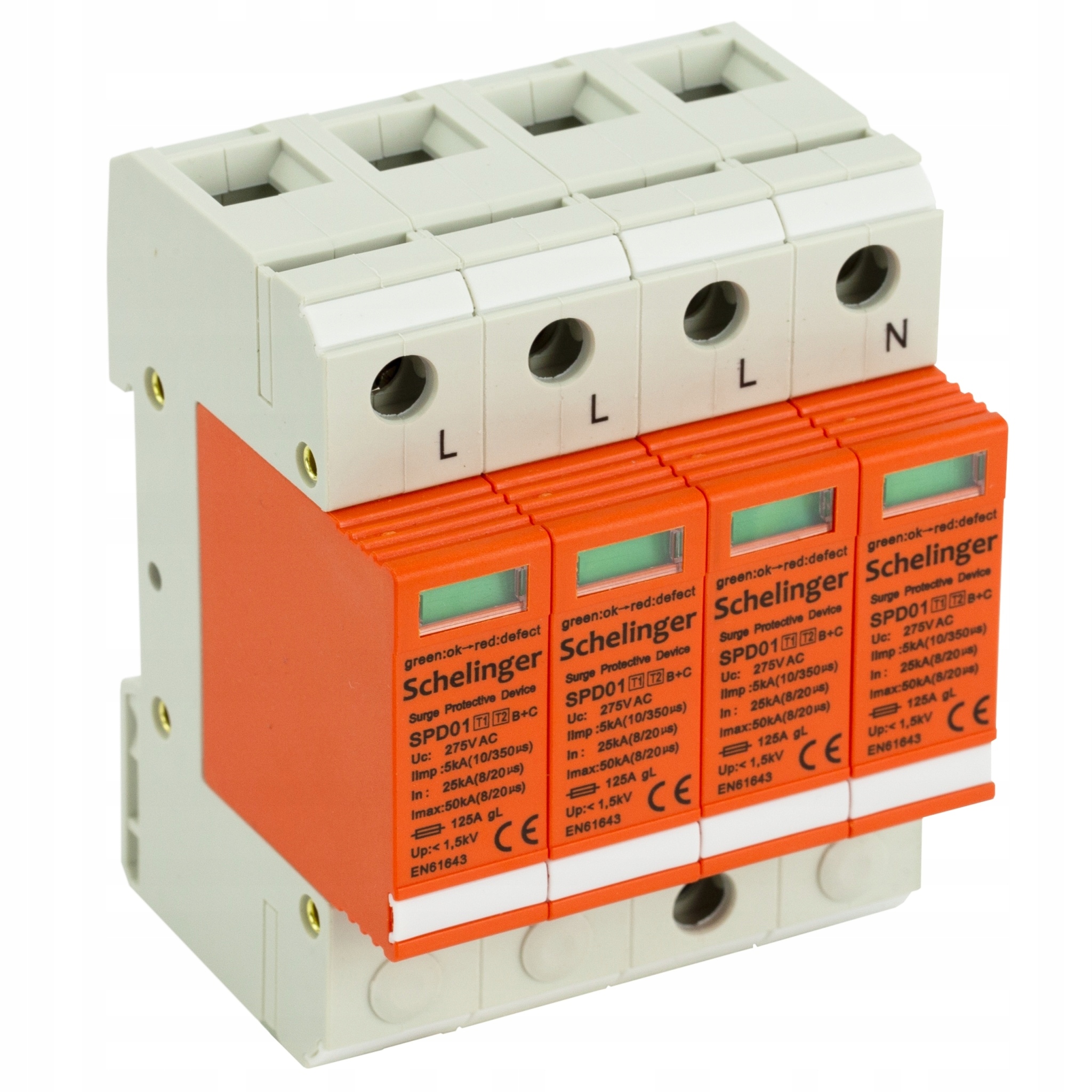 Omezovač přepětí 4P 25-50kA T1+T2 B+c Ochrana