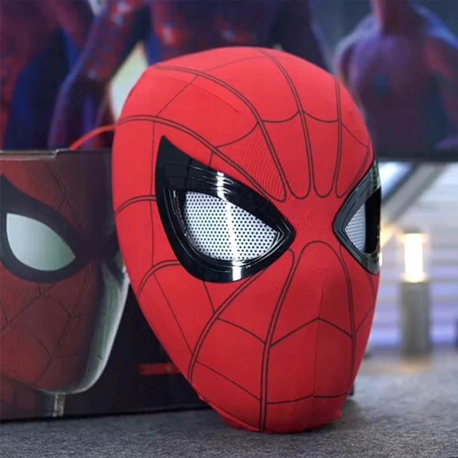 SPIDERMAN MASKA OCZY SĄ RUCHOME SUPER HERO MASKA COSPLAY DZIECI/DOROSŁYCH Materiał tkanina