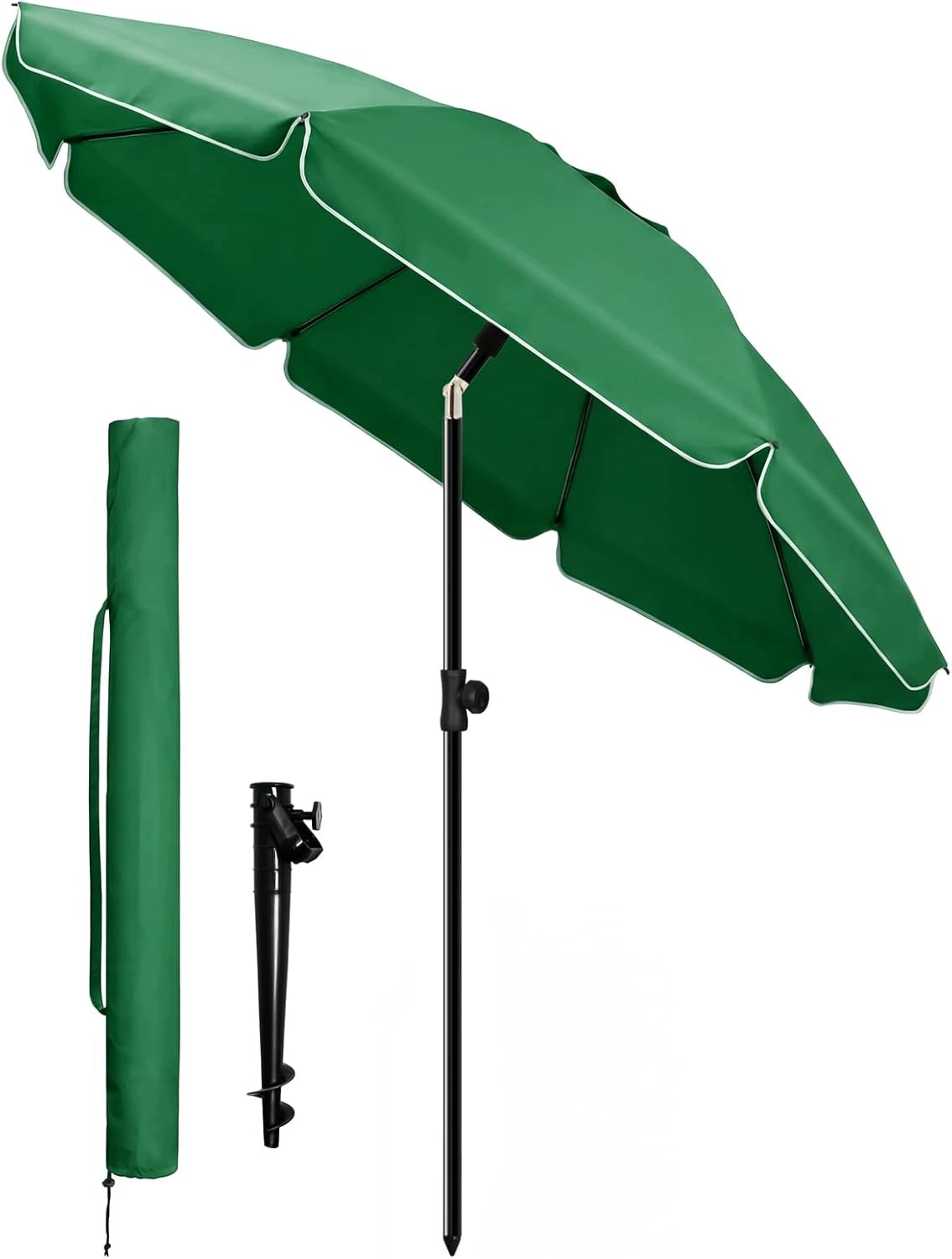 Parasol plażowy Vounot plażowy 200 cm zielony
