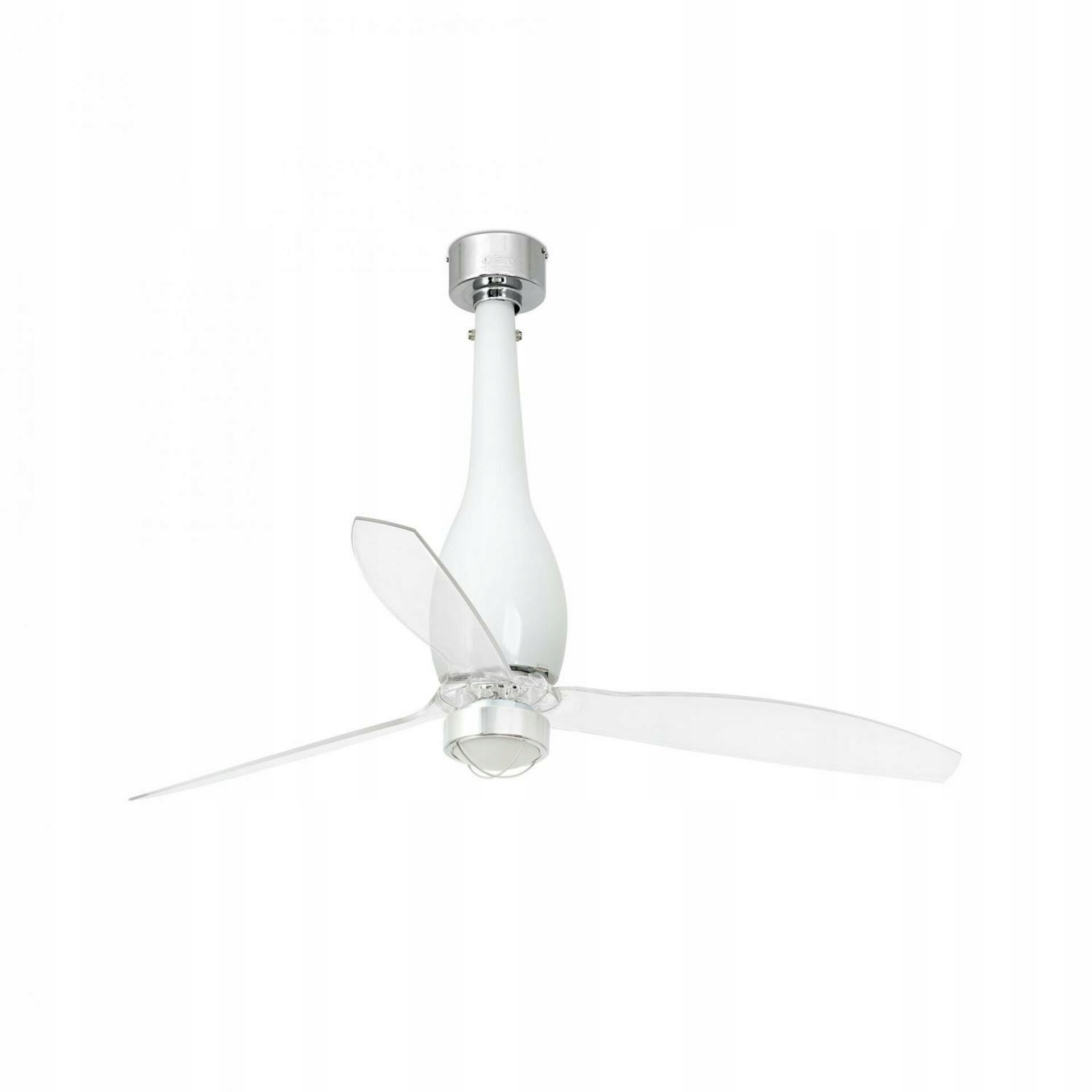 Stropný ventilátor Faro Eterfan M Led, biely, diaľkové ovládanie, priemer 128 c