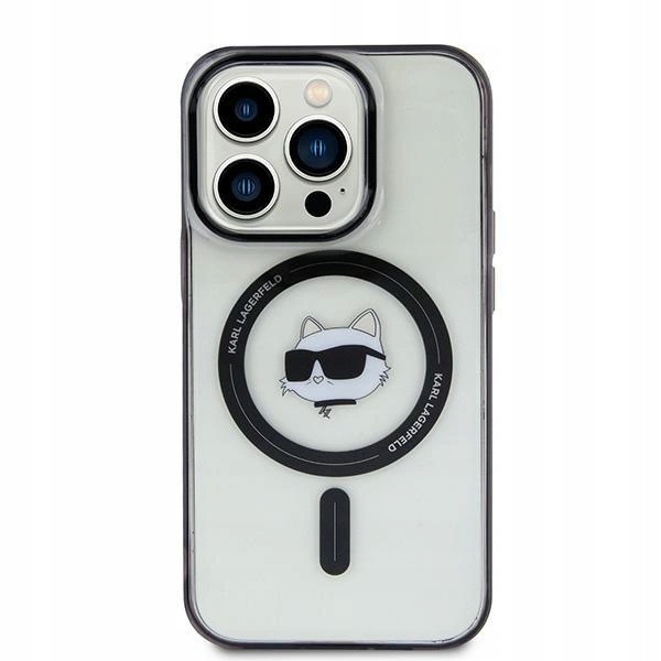 Pouzdro Karl Lagerfeld IML Choupette's Head MagSafe pro iPhone 15 Plus, průhledné