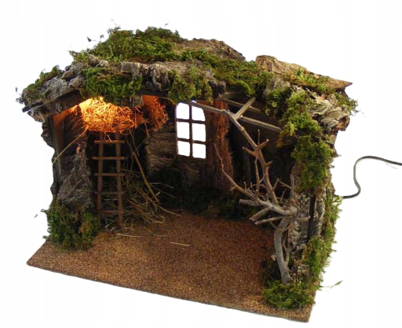 Osvetlená Vianočný Betlehem – 40x25x30 cm pre postavy s výškou 13-15 cm