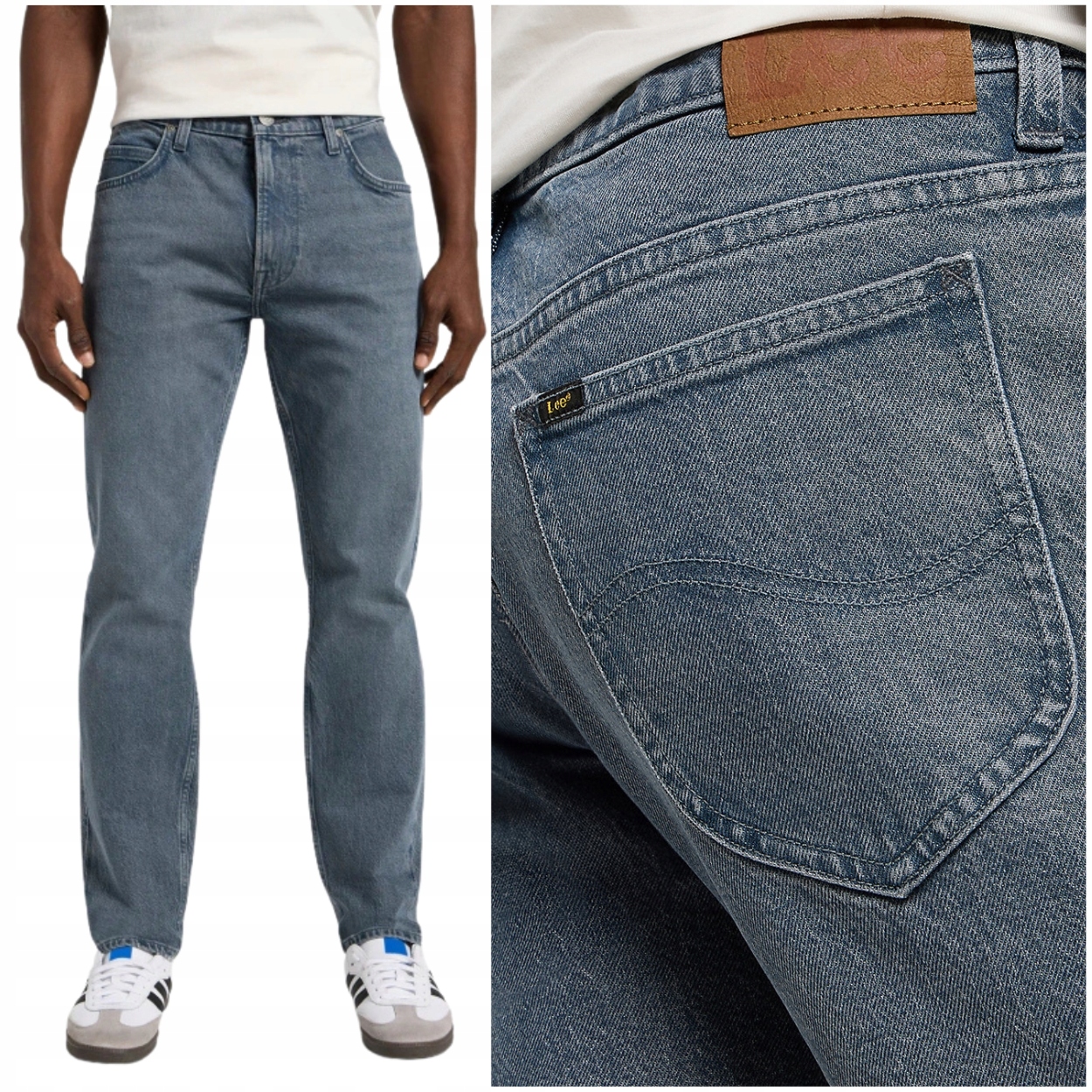 Lee Rider slim Natural Grey lehce přiléhavé šedé džínové kalhoty W30 L32