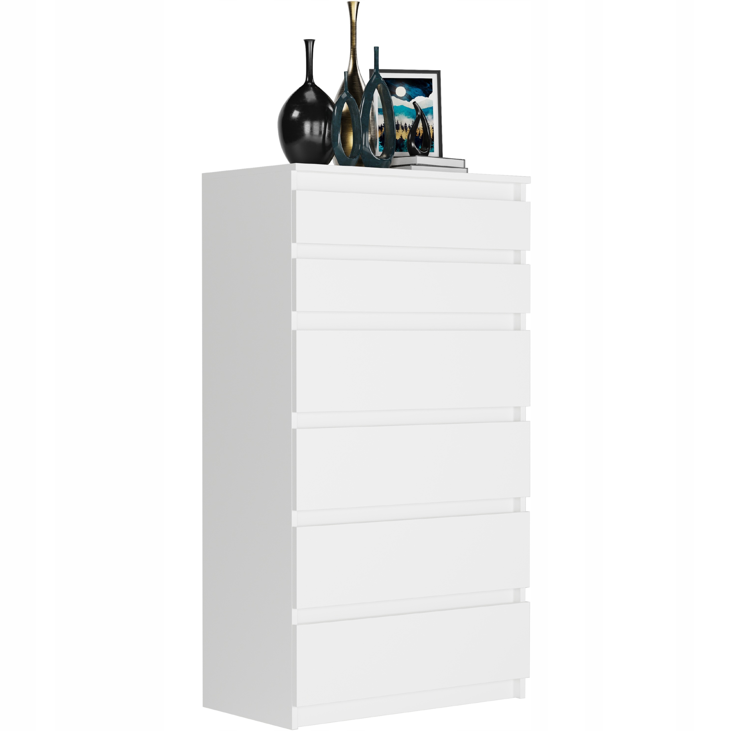 NOWOCZESNA KOMODA SZAFKA 6 SZUFLAD BIAŁA Prod. PL R-6