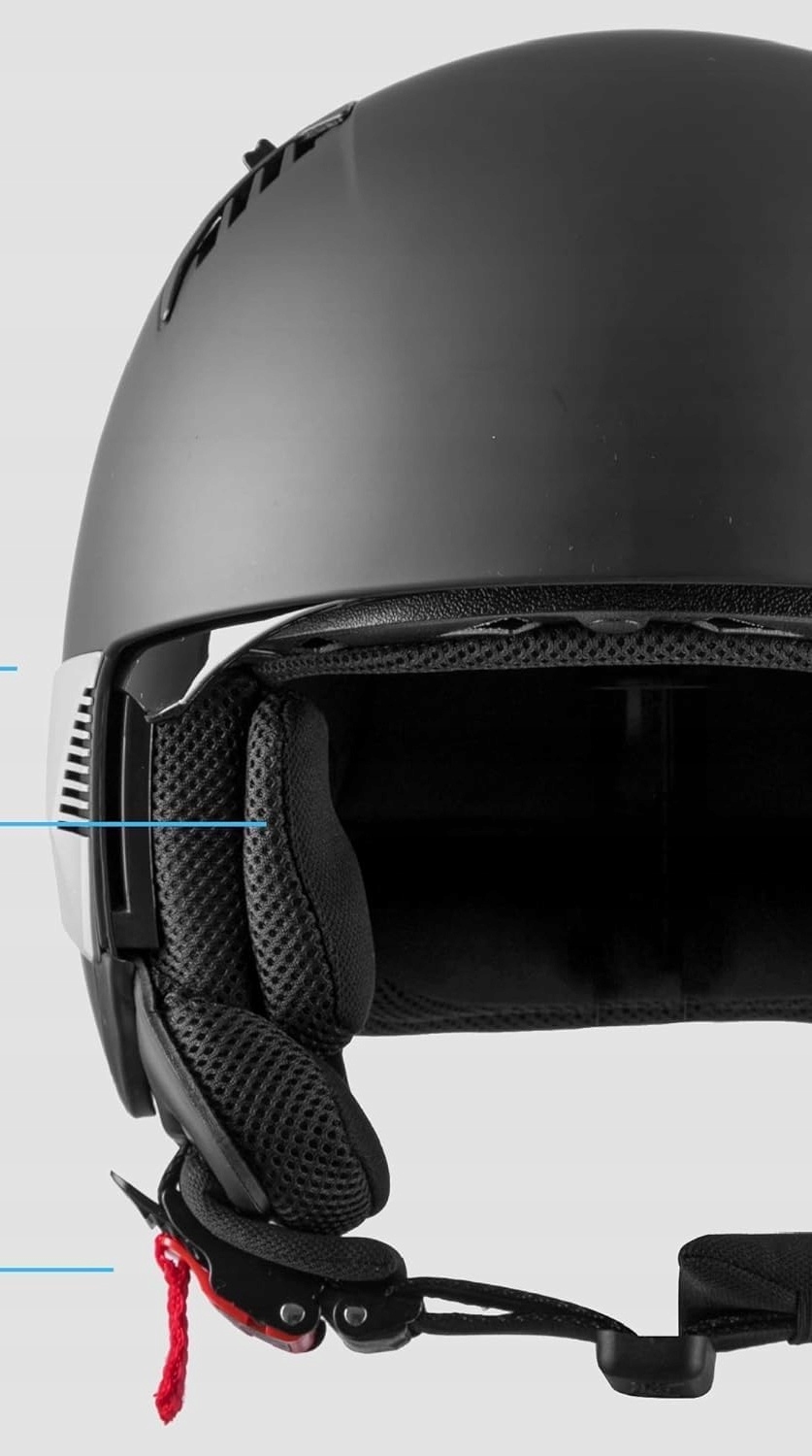 KASK MOTOCYKLOWY WESTT RETRO OSŁONA PRZECIWSŁONECZNA CZARNY MAT L 59-60CM Model W-009