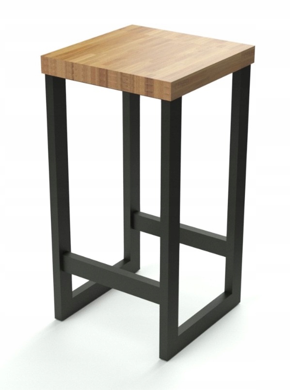 Solidny HOKER metalowy loft stołek taboret 60cm