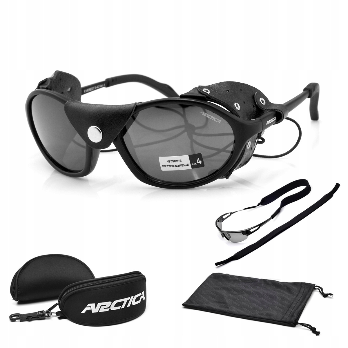Arctica S-42P Okulary Polaryzacyjne KAT.4 S4 UV400 Górskie Trekking Osłony