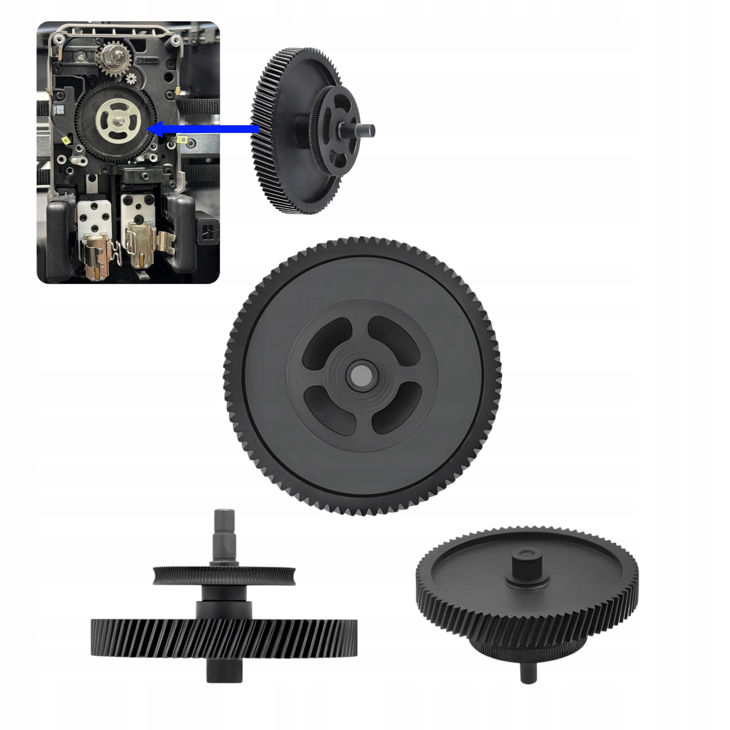 Zębatka z hartowanej stali do Bambu Lab H2D z podwójnym ekstruderem